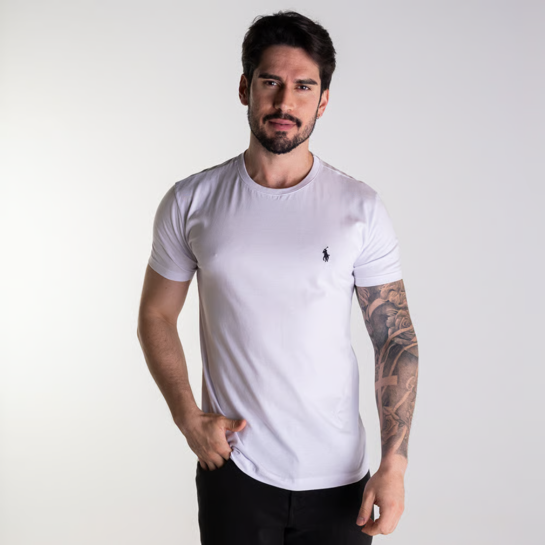 Kit 3 Ralph Lauren Basica Shirts - 100% Algodão