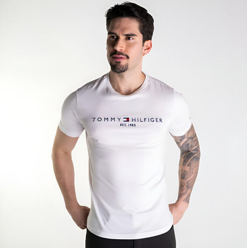 Kit 3 Camiseta Tommy Hilfiger 1985 3un - Preto/branco/azul