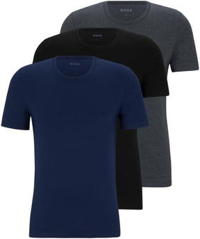 Kit 3 camisetas  Hugo Boss masculinas de algodão e gola redonda