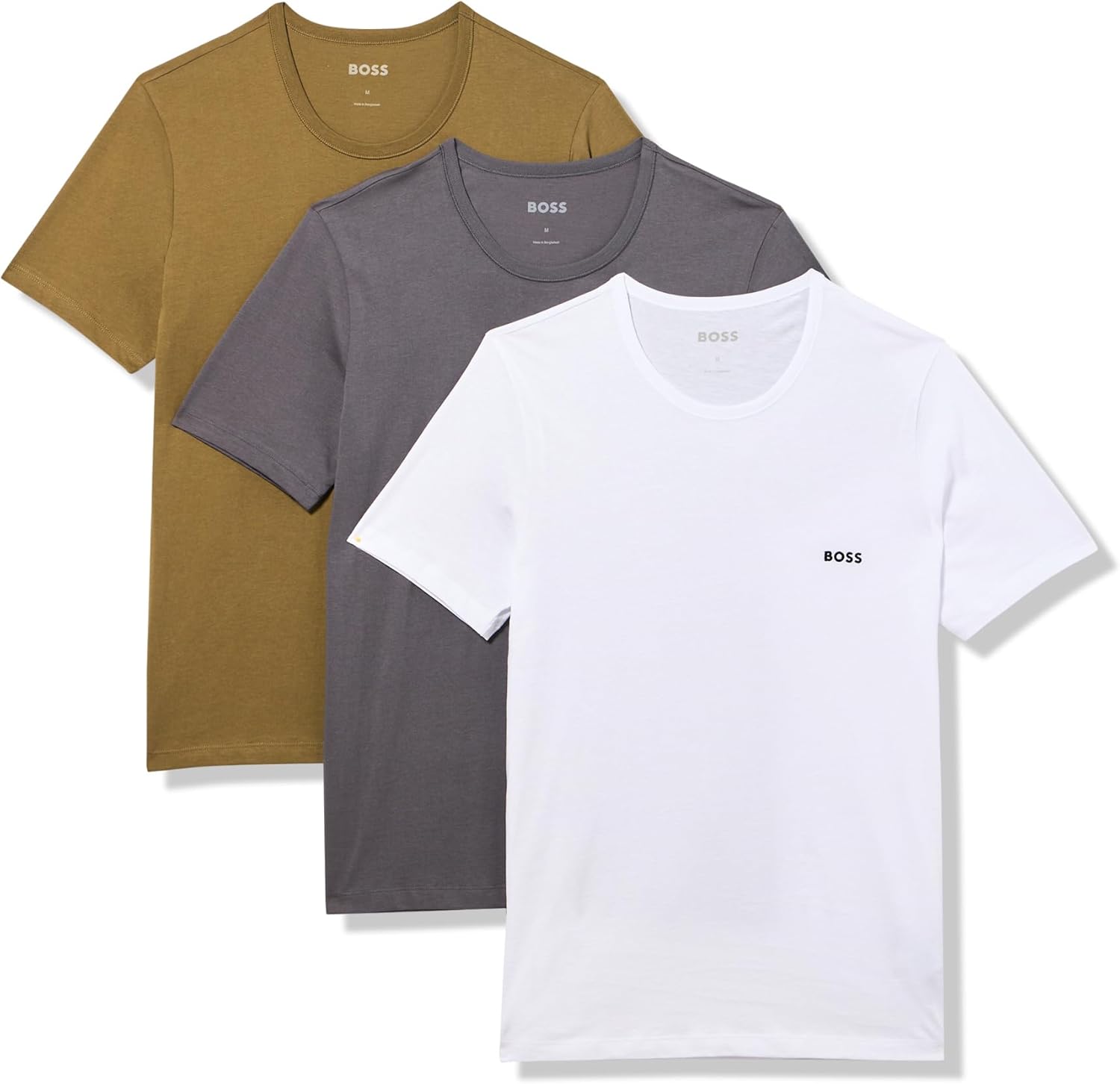 Kit 3 camisetas  Hugo Boss masculinas de algodão e gola redonda