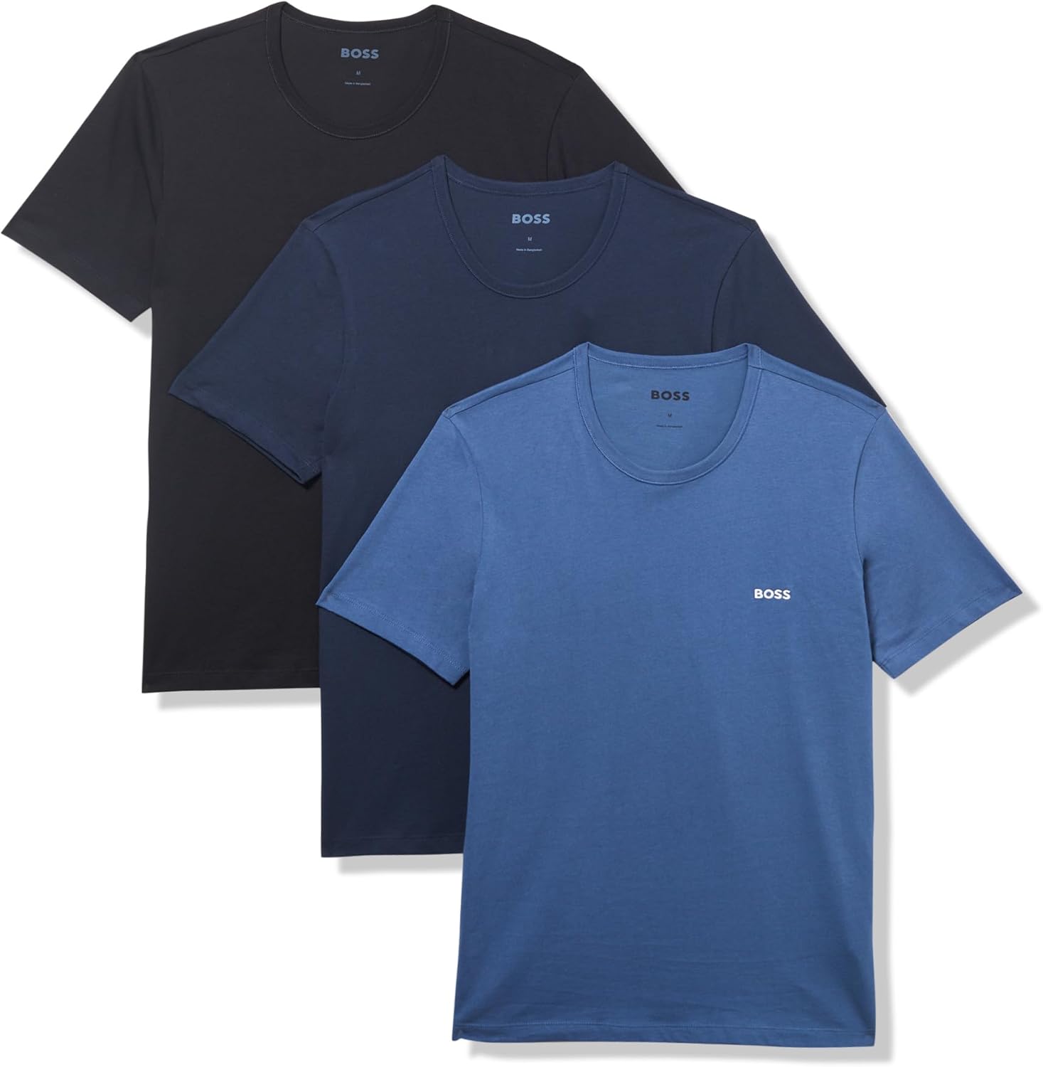 Kit 3 camisetas  Hugo Boss masculinas de algodão e gola redonda