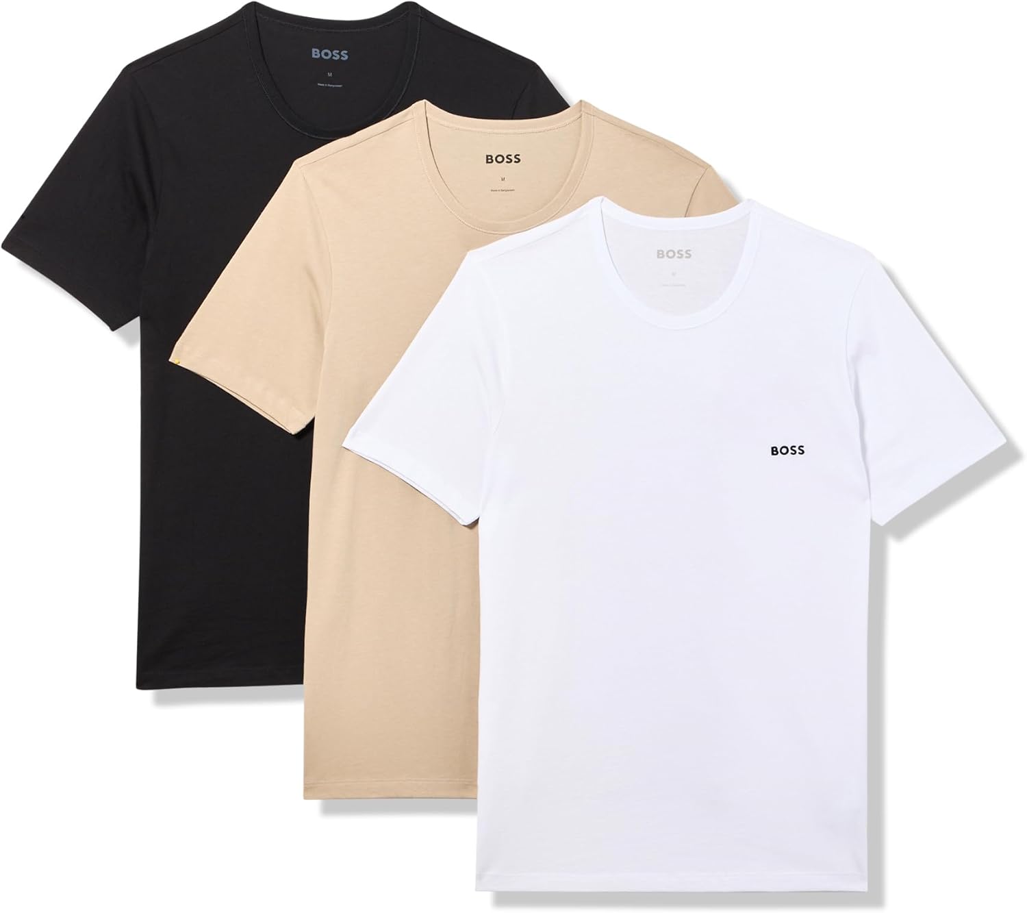 Kit 3 camisetas  Hugo Boss masculinas de algodão e gola redonda