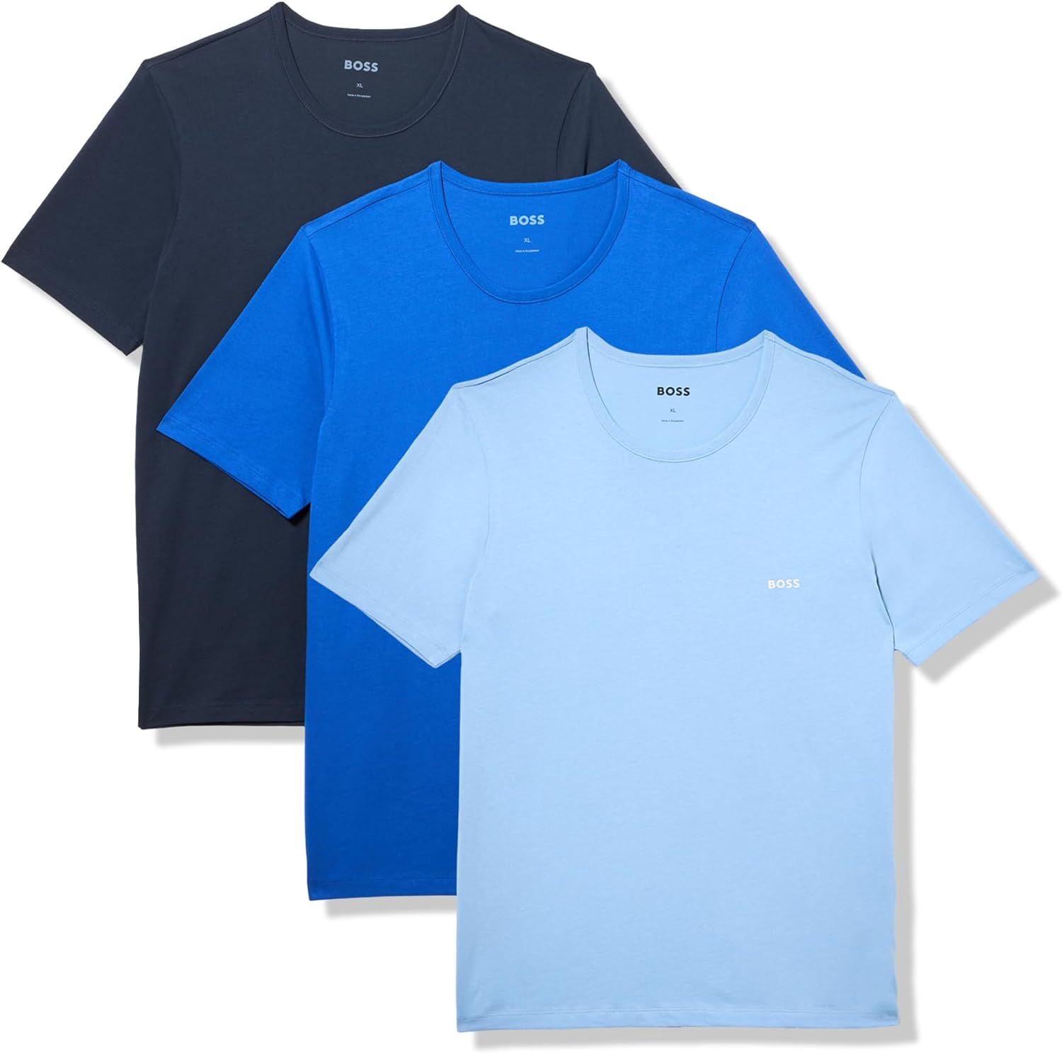Kit 3 camisetas  Hugo Boss masculinas de algodão e gola redonda