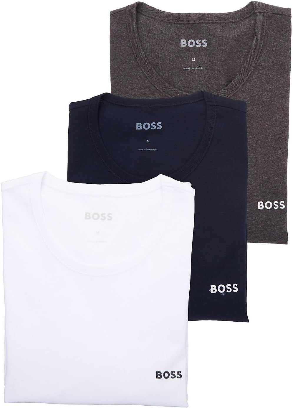 Kit 3 camisetas  Hugo Boss masculinas de algodão e gola redonda