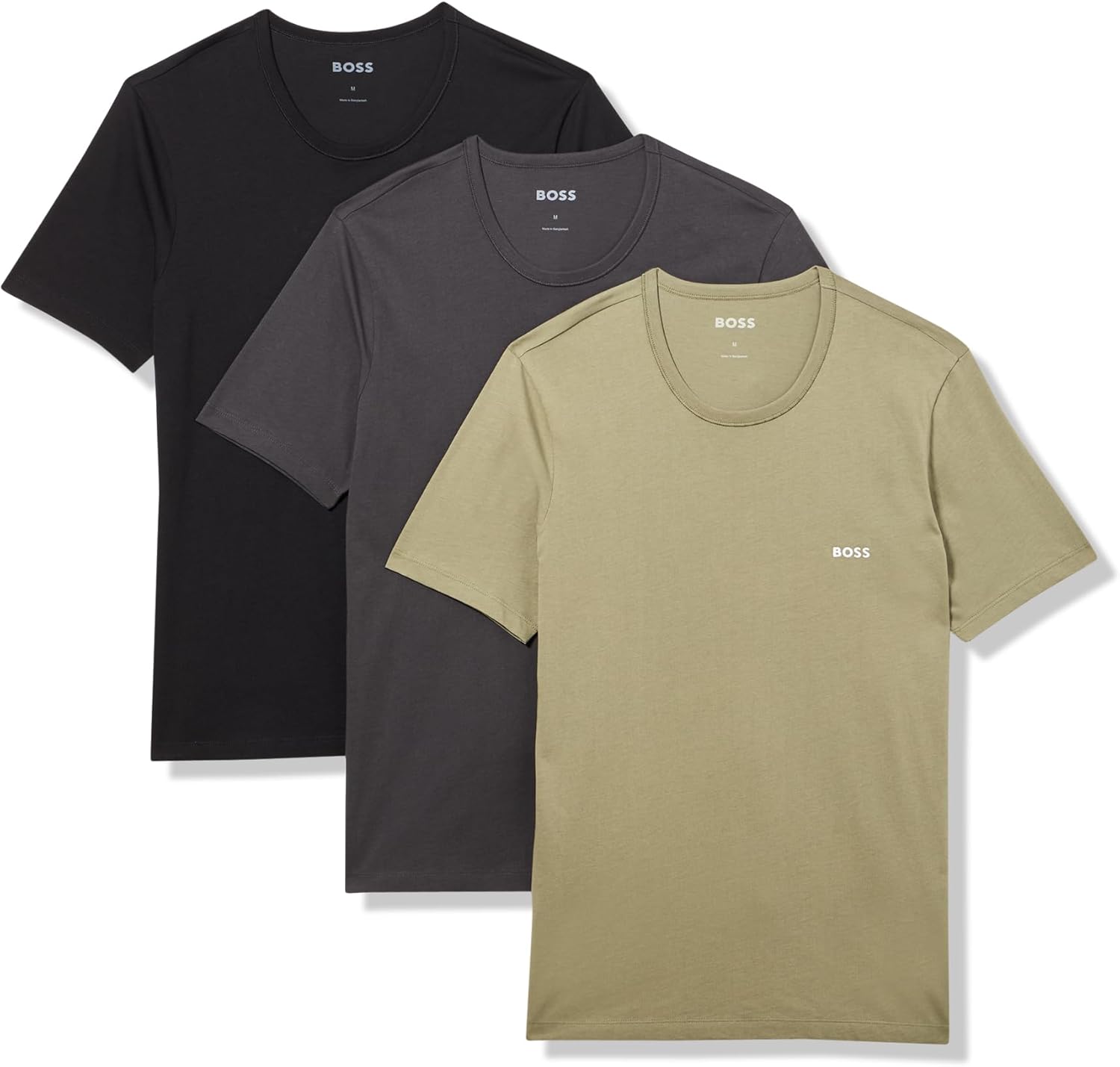 Kit 3 camisetas  Hugo Boss masculinas de algodão e gola redonda