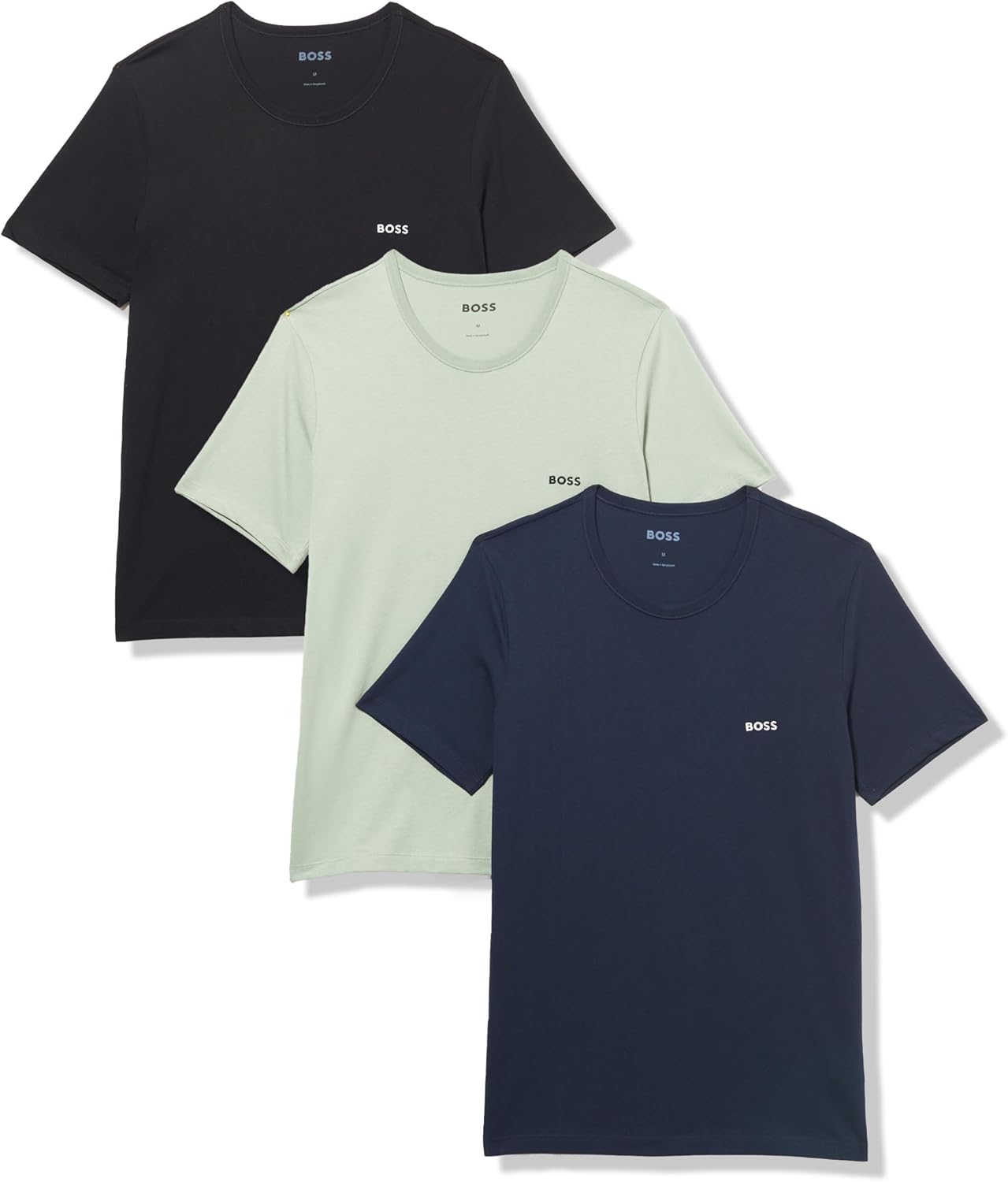 Kit 3 camisetas  Hugo Boss masculinas de algodão e gola redonda