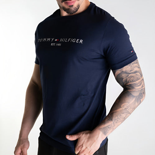 Kit 3 Camiseta Tommy Hilfiger 1985 3un - Preto/branco/azul