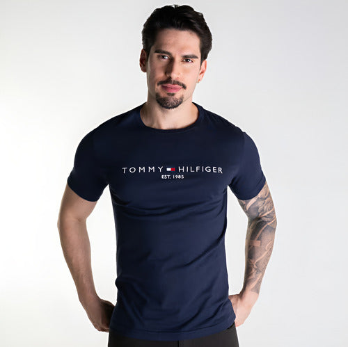 Kit 3 Camiseta Tommy Hilfiger 1985 3un - Preto/branco/azul