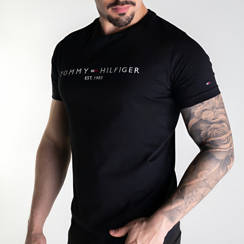 Kit 3 Camiseta Tommy Hilfiger 1985 3un - Preto/branco/azul