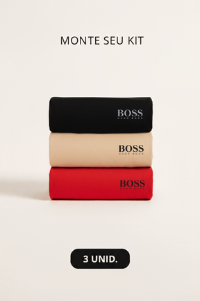 Kit 3 camisetas  Hugo Boss masculinas de algodão e gola redonda