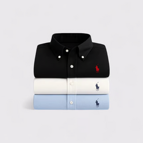 Kit 3 Camisas Oxford Clássicas de Manga Comprida da Ralph Lauren